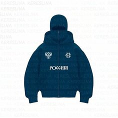 Худи размер L, , бело-синий Нет бренда
