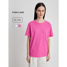 Футболка FINN FLARE из хлопка свободного силуэта, размер M(170-92-98), фуксия