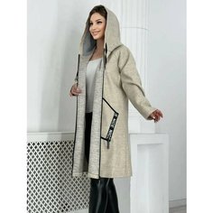 Пальто, размер 8XL размер 60, песочный Lmdy
