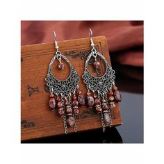 Серьги, бирюза синтетическая, эмаль, желтый, серый, коричневый, красный be Self True Jewel