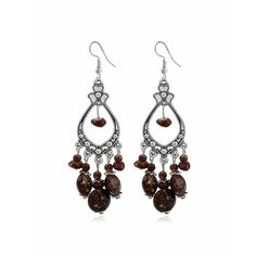 Серьги, бирюза синтетическая, эмаль, черный, серый, коричневый be Self True Jewel