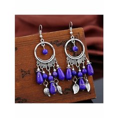 Серьги, бирюза синтетическая, эмаль, желтый, фиолетовый, серый be Self True Jewel