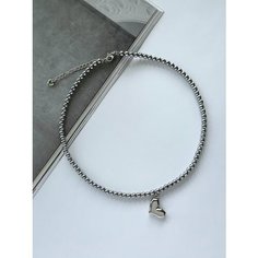 Колье, длина 40 см, серебряный Нет бренда