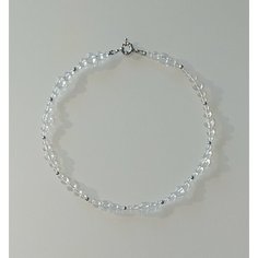 Колье Stel.Shu, гематит, горный хрусталь, длина 41 см, серебристый