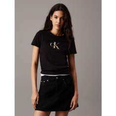 Футболка CALVIN KLEIN Slim Monogram, размер XS, черный