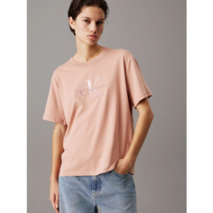 Футболка CALVIN KLEIN Relaxed Monogram, размер S, розовый