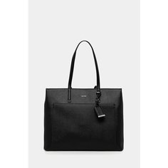 Сумка тоут CALVIN KLEIN, фактура зернистая, черный