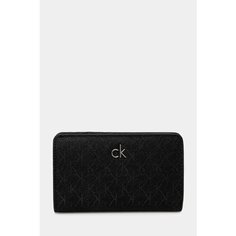 Кошелек CALVIN KLEIN, фактура тиснение, черный