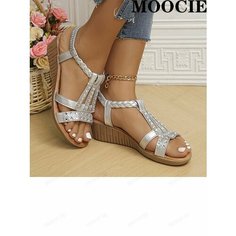 Босоножки MOOCIE, размер 43, серебристо-серый