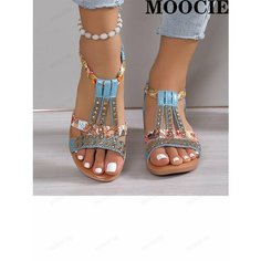 Босоножки MOOCIE, размер 43, небесно-голубой
