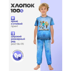 Пижама Lacotton.ru Minecraft, размер 128, мультиколор