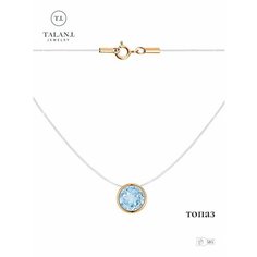 Колье TALANT, красное золото, 585 проба, топаз, длина 45 см., голубой Талант
