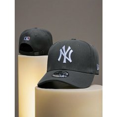 Бейсболка мужская NY для мужчин и женщин, размер 55/60, темно-серый Без бренда