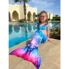 Купальник CAPITANIA MERMAIDS TAIL, размер 116, голубой, розовый