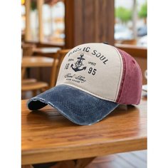 Бейсболка Ocean sailor для мужчин, размер 55-60, красный/синий Без бренда