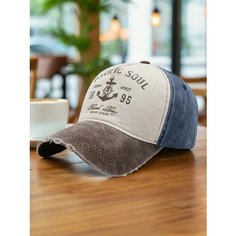 Бейсболка Ocean sailor для мужчин, размер 55-60, синий/коричневый Без бренда