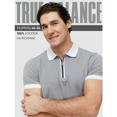 Поло TRUE BALANCE REGULAR FIT, размер 54, серый