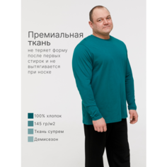 Лонгслив MR. BIGMAN большие размеры, ткань супрем, плотность 145 г/м2, размер 76, , изумрудный