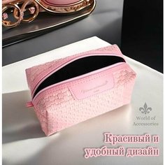 Косметичка 10х20 см, , розовая Нет бренда