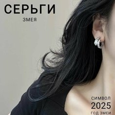Серьги конго, искусственный камень, фианит, кристалл, размер 20 мм, серебро Нет бренда