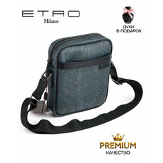 Сумка кросс-боди ETRO, фактура зернистая, синий