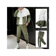Костюм спортивный HULK@LEO, размер 2XL, белый, хаки
