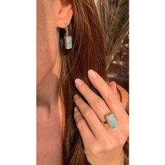 Кольцо True Stones, аквамарин, размер 17, ширина 10 мм, голубой
