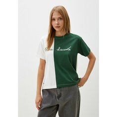Футболка LACOSTE, размер T38, зеленый, белый