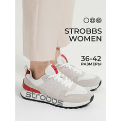 Кроссовки STROBBS, полнота 6 (RU)/ на среднюю стопу, размер 38, бежевый/красный