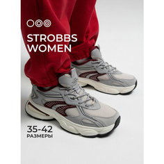 Кроссовки STROBBS, полнота 6 (RU)/ на среднюю стопу, размер 39, серый/бордовый