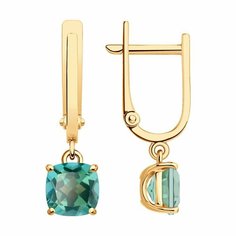 Серьги SOKOLOV, красное золото, 585 проба, топаз