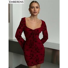 Платье EMBERENS Весна-лето 2025, размер S, бордовый