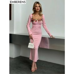 Платье EMBERENS Весна-лето 2025, размер S, розовый