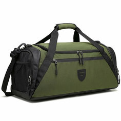 Сумка спортивная KESHBAG, 40 л, 28х28х56 см, зеленый, хаки