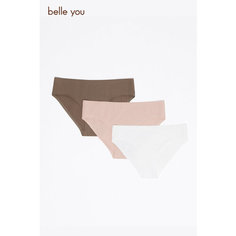 Трусы belle you Touchable cotton, комплект из 3 шт., размер L, белый