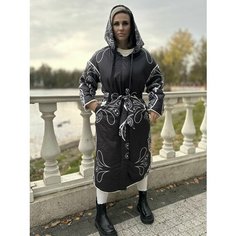 Шуба чебурашка Maria Terra, размер 48, черный/белый
