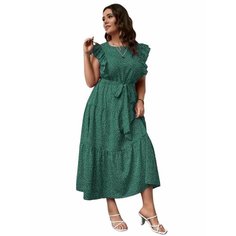 Платье VELESWAY, размер 58, зелeный