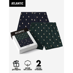 Трусы Atlantic, размер 44, синий, зеленый