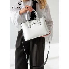 Сумка тоут LANOTTI, фактура зернистая, белый
