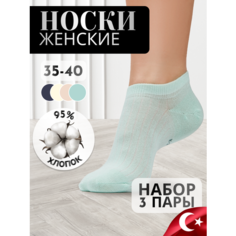Носки Pier Lone базовая, комплект, 3 пары, размер 35-40, мятный