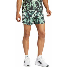 Шорты спортивные adidas Own the Run 3-Stripes Allover Print Shorts, размер XL INT, зелeный