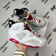Кроссовки NIKE Nike Air Jordan 6 Retro, размер 44 eu / 10 US / 28 см, серый/белый