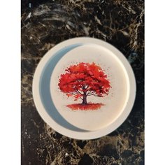 Подставка для украшений GipswithLOVE, 8х1х8 см, , белый/оранжевый