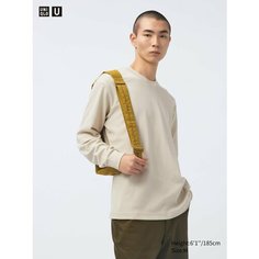 Лонгслив Uniqlo AIRism, размер M, , бежевый