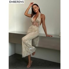 Платье EMBERENS Весна-лето 2025, размер M, бежевый