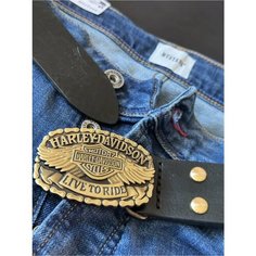 Ремень Harley-Davidson для мужчин, размер 90, черный