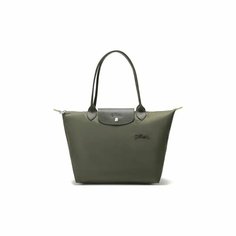 Сумка Longchamp, фактура гладкая, зелёный