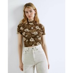 Кроп-топ Gloria Jeans, размер M (44-46), коричневый/бежевый