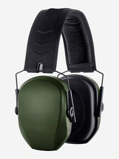Наушники противошумные ShotTime 18 стрелковые, NRR 25dB, оголовье экокожа+ткань, амбушюры поролоновые, Army Green, 240г, Зеленый