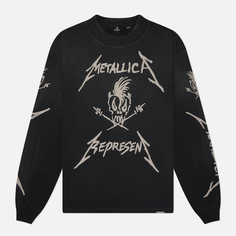 Мужской лонгслив REPRESENT x Metallica Garage Inc, цвет чёрный, размер S